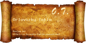 Orlovszky Tekla névjegykártya